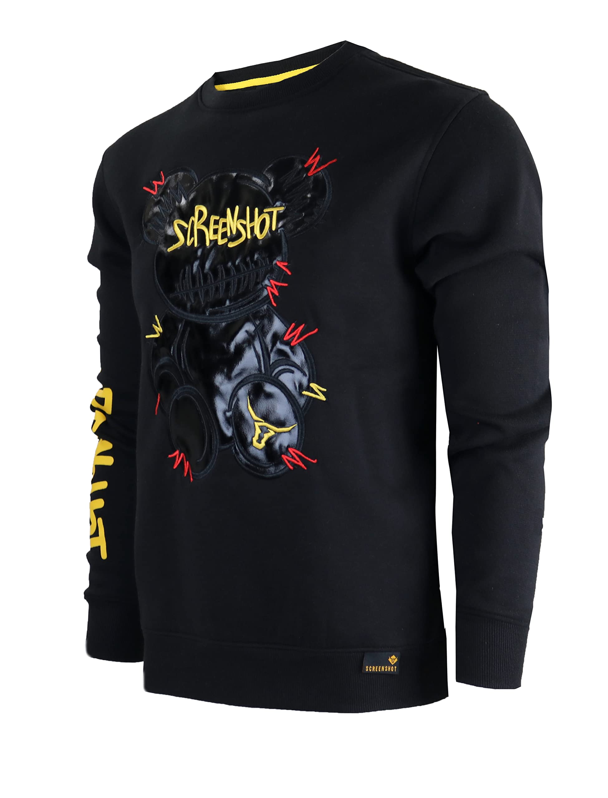 SCREENSHOT Mens Urban NYC Graffiti Hip Hop Fleece Pullover Active Fashion Crew Neck Sweatshirt Top