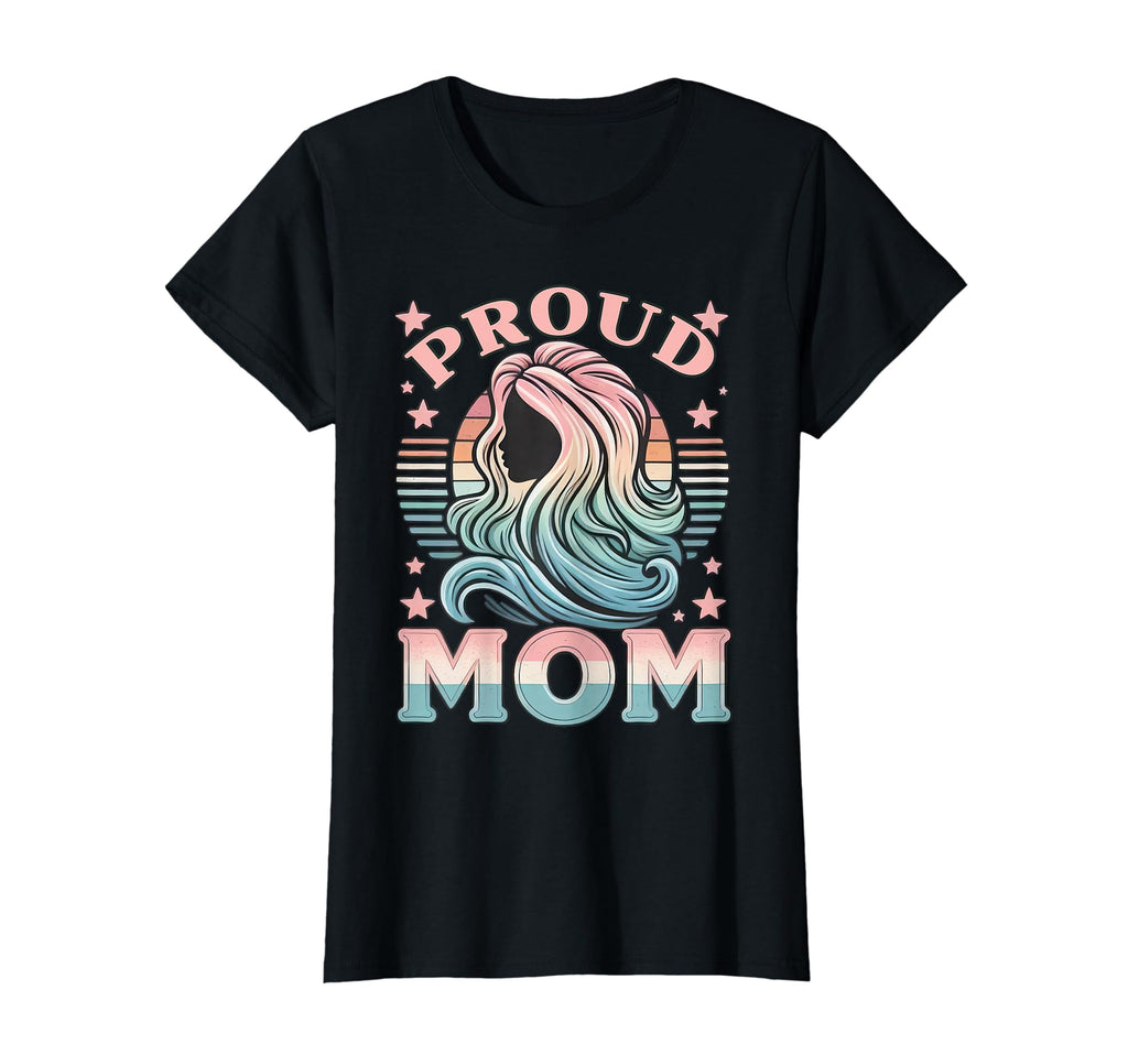 Proud Mom Transgener Lgbtq Rainbow Flag T-Shirt - Fun Novelty Design Unisex