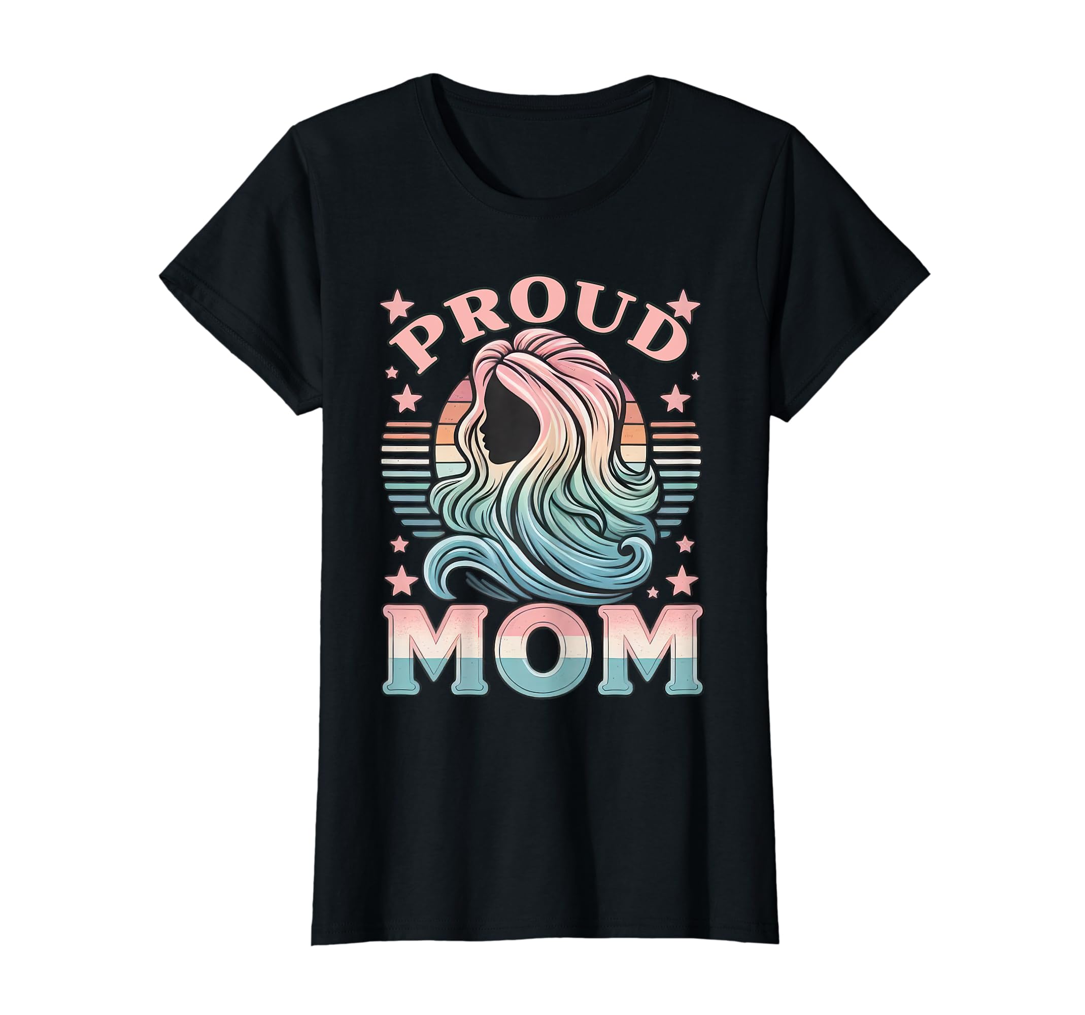Proud Mom Transgener Lgbtq Rainbow Flag T-Shirt - Fun Novelty Design Unisex
