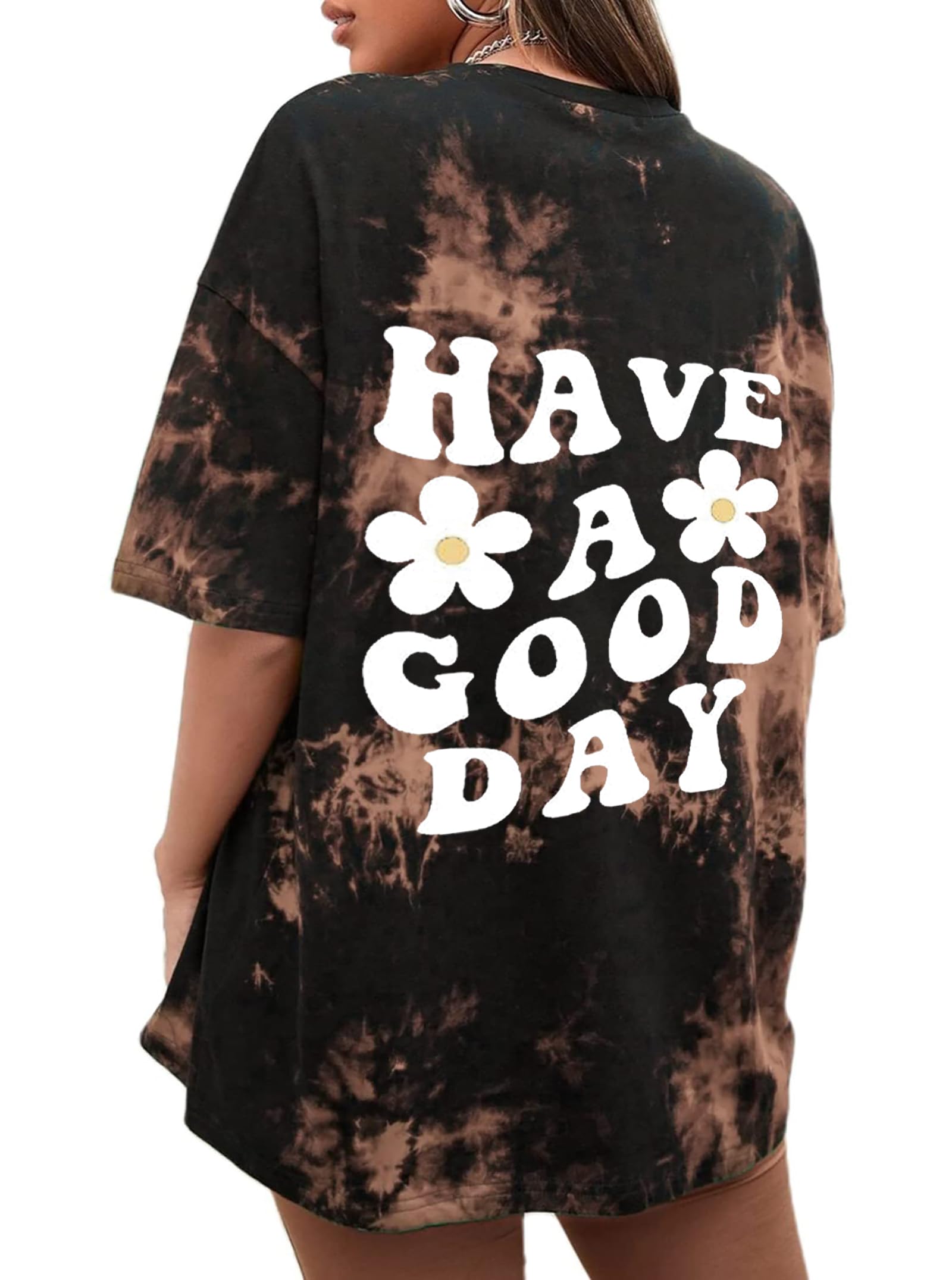 CSDAJIO Women's Trendy Oversized T Shirt Graphic Tee Crewneck Short Sleeve Loose Cute Going Out Summer Tops