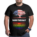 Big and Tall Shirts for Men America Rainbow Gay LGBT Flag Roots Plus Size T-Shirts