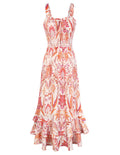 GRACE KARIN Women's 2026 Summer Floral Boho Dress Square Neck Strapped Swing A Line Sundress Beach Long Maxi Outfits