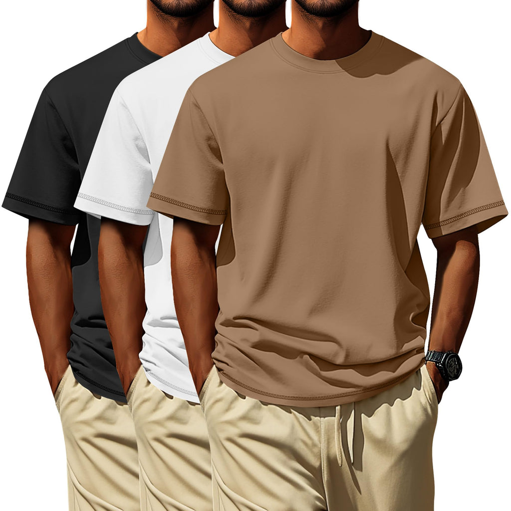 Neer 3 Pack Big and Tall Shirts for Men L-7xl, Short Sleeve Men Crewneck Tops Loose Casual Large T-Shirts Summer Basic Tee