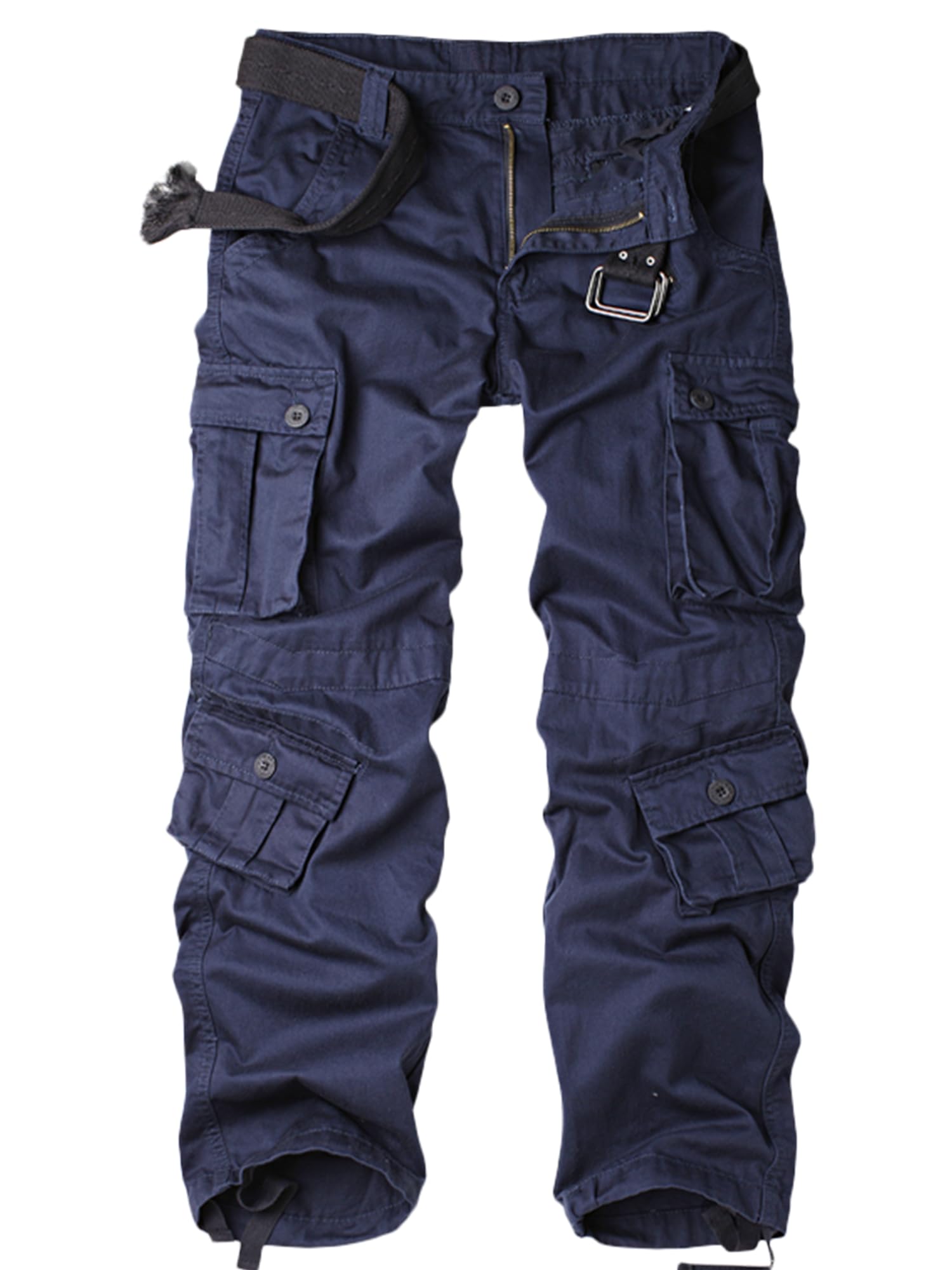 AKHIKING Men's Camo Cargo Work Pants Cotton Tactical Ripstop Casual Combat Pants with 8 Pockets