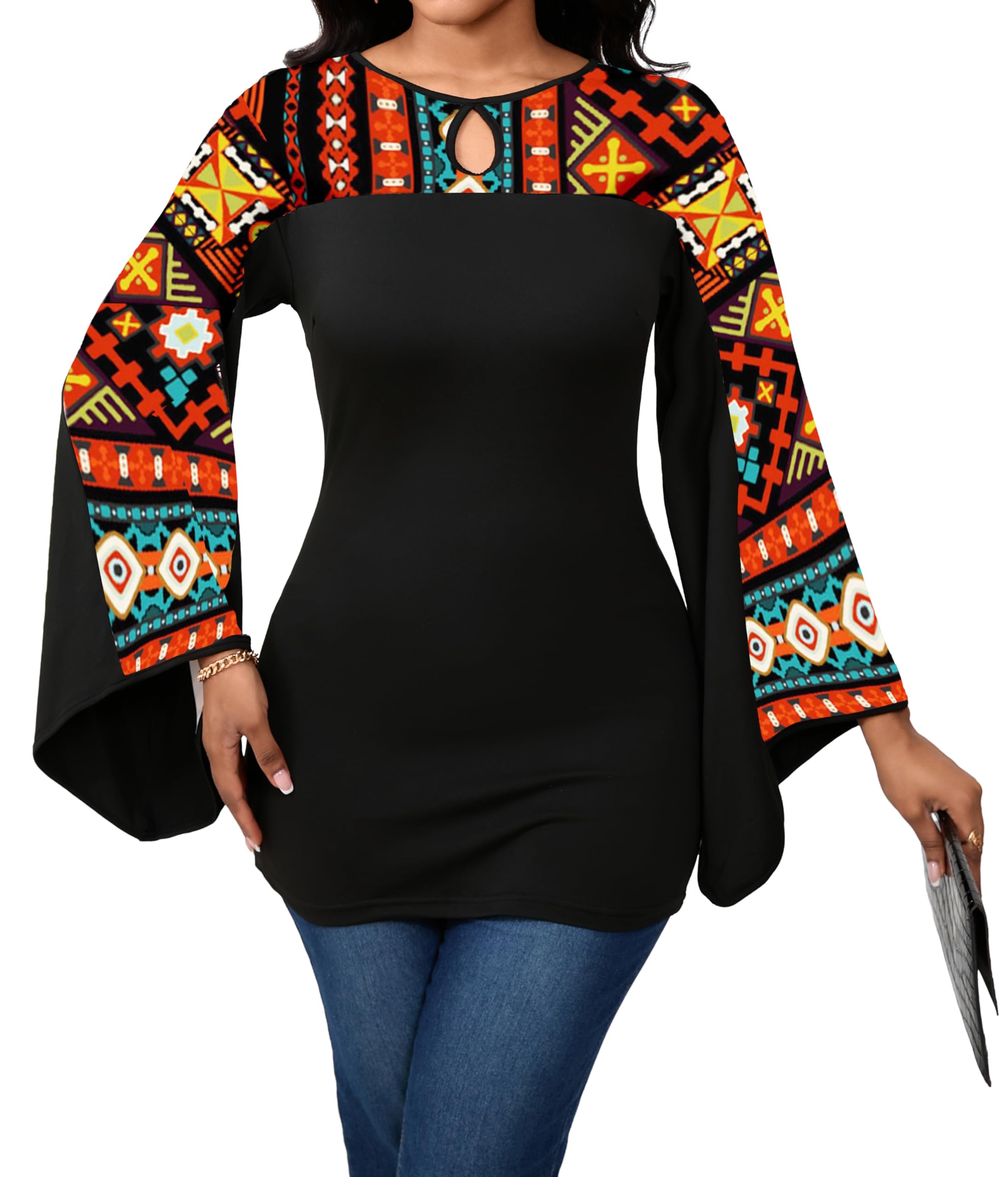 Sexy Floral Blouse for Women Casual Long Sleeve Button Down T-Shirt Simple V Neck Loose Tops Shirts Dress