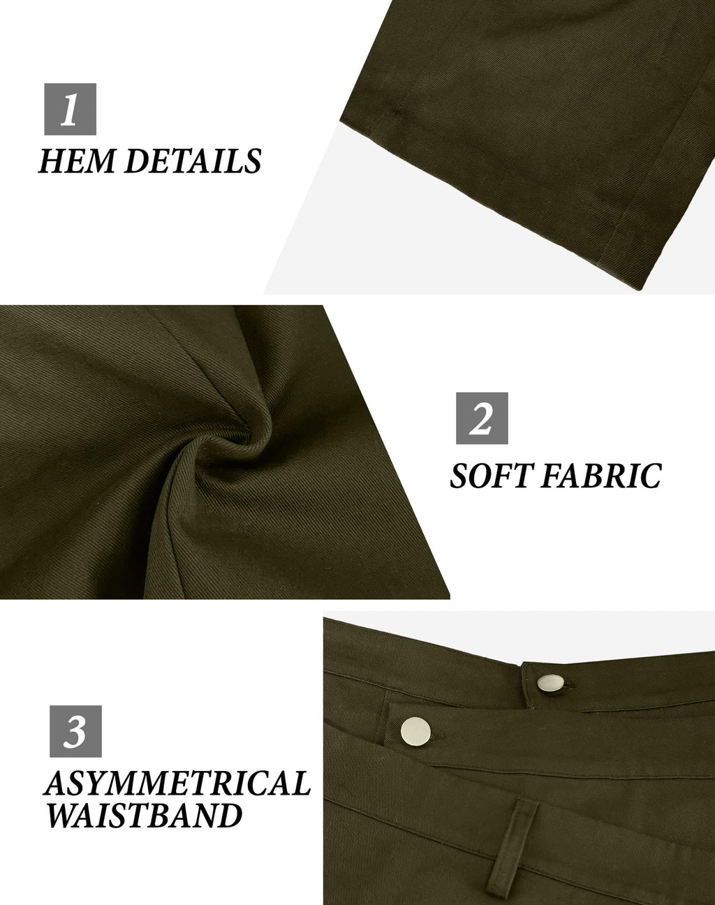 Luotasia Women’s Asymmetrical Wide Leg Pants Trendy Irregular Patchwork Plus Size Trousers Streetwear