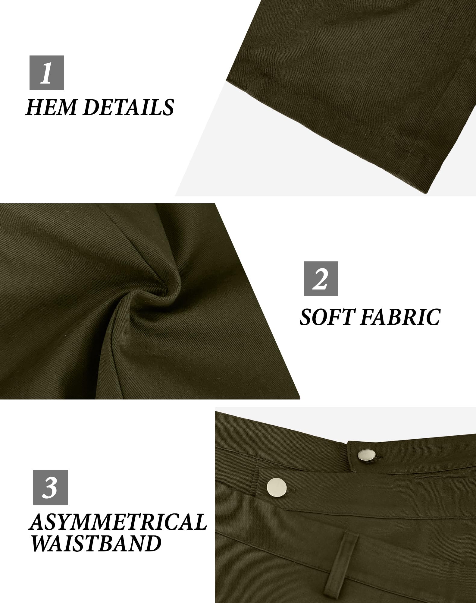 Luotasia Women’s Asymmetrical Wide Leg Pants Trendy Irregular Patchwork Plus Size Trousers Streetwear