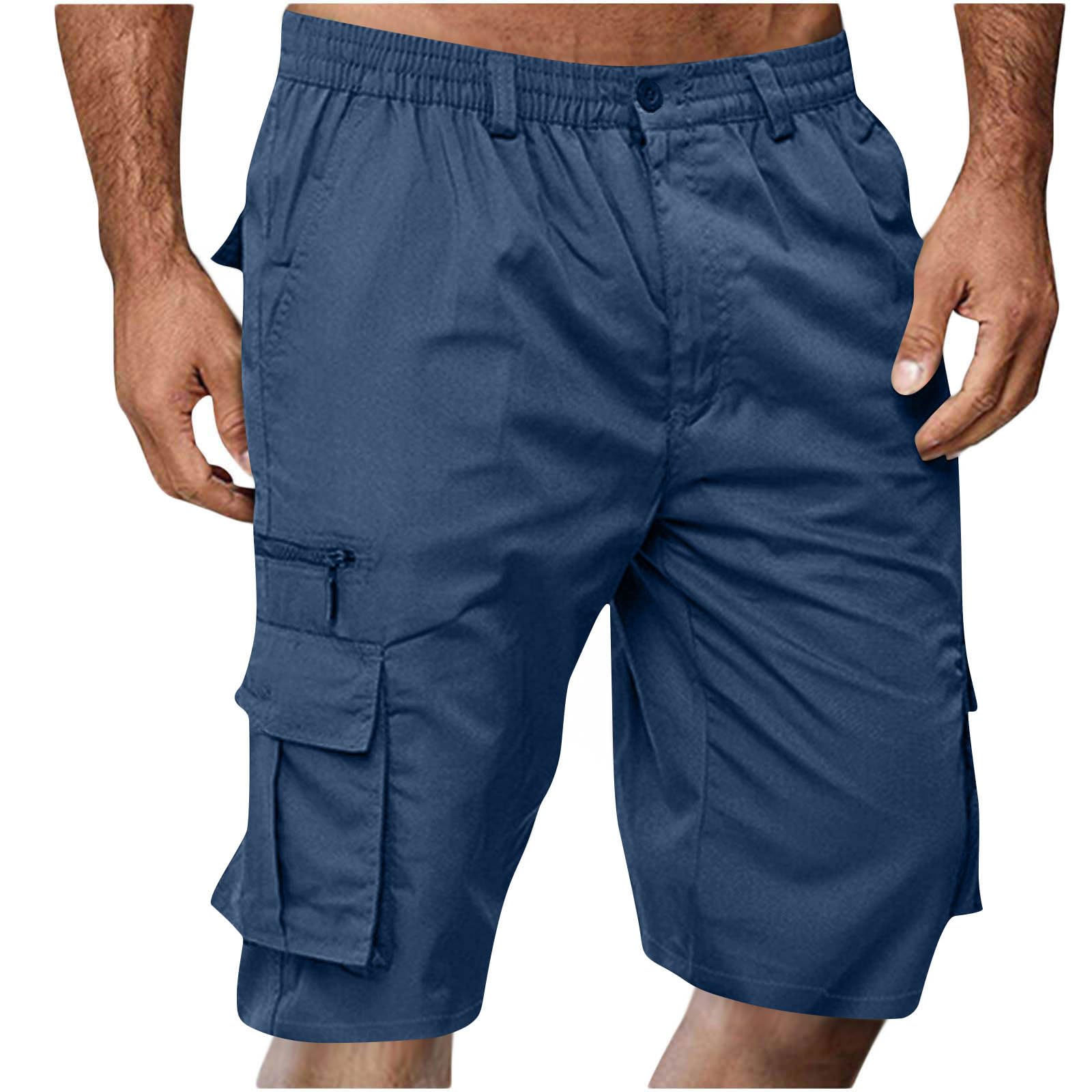 SMIDOW Cargo Shorts for Men - Big and Tall Casual Summer Elastic Waist Outdoor Work Hiking Cargo Short Pants with Pockets