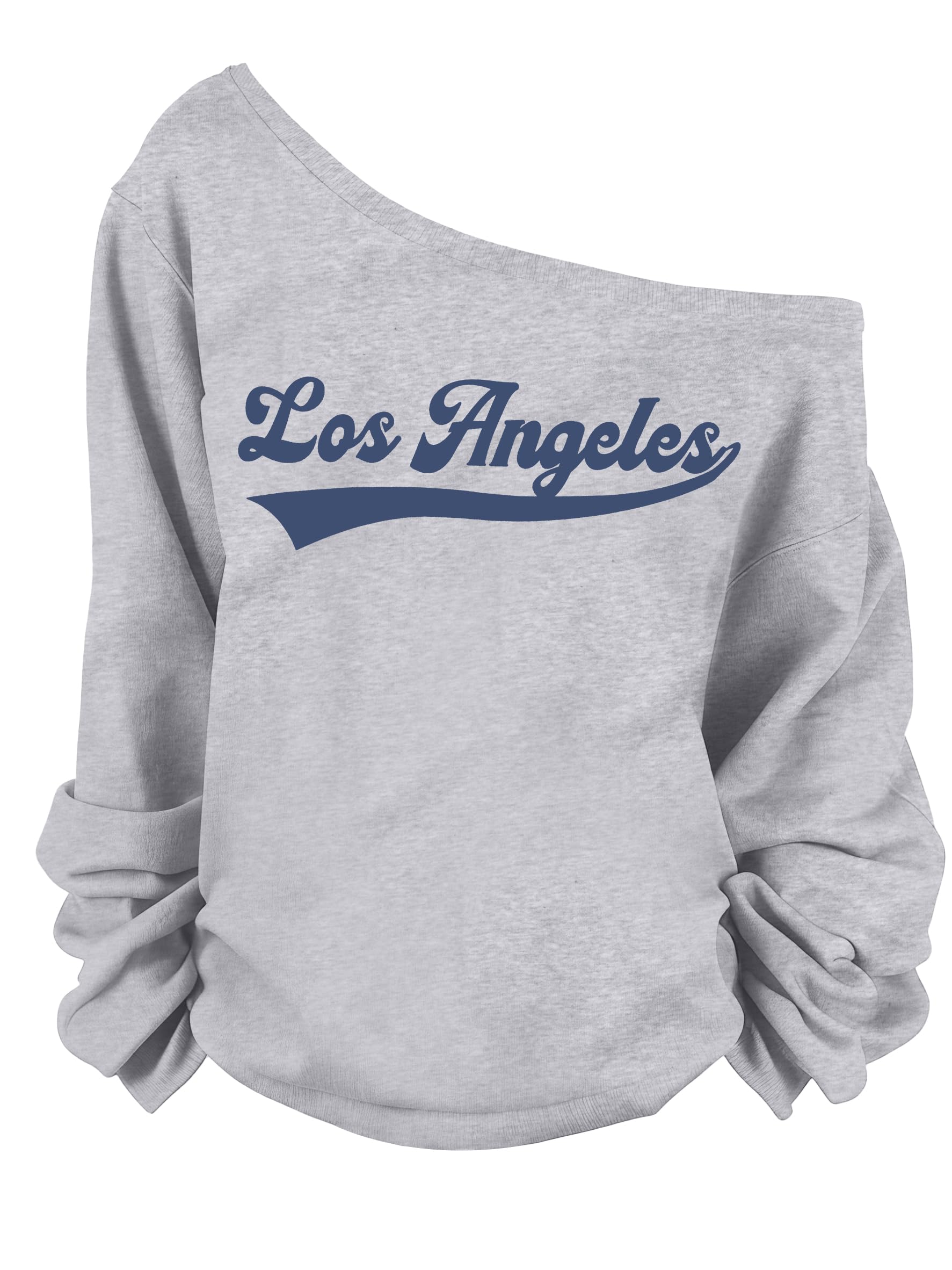 FASHGL Women's Off The Shoulder Sweatshirts Tops Oversized Sweatshirt Streetwear Y2K Jersey Number Graphic Long Sleeve