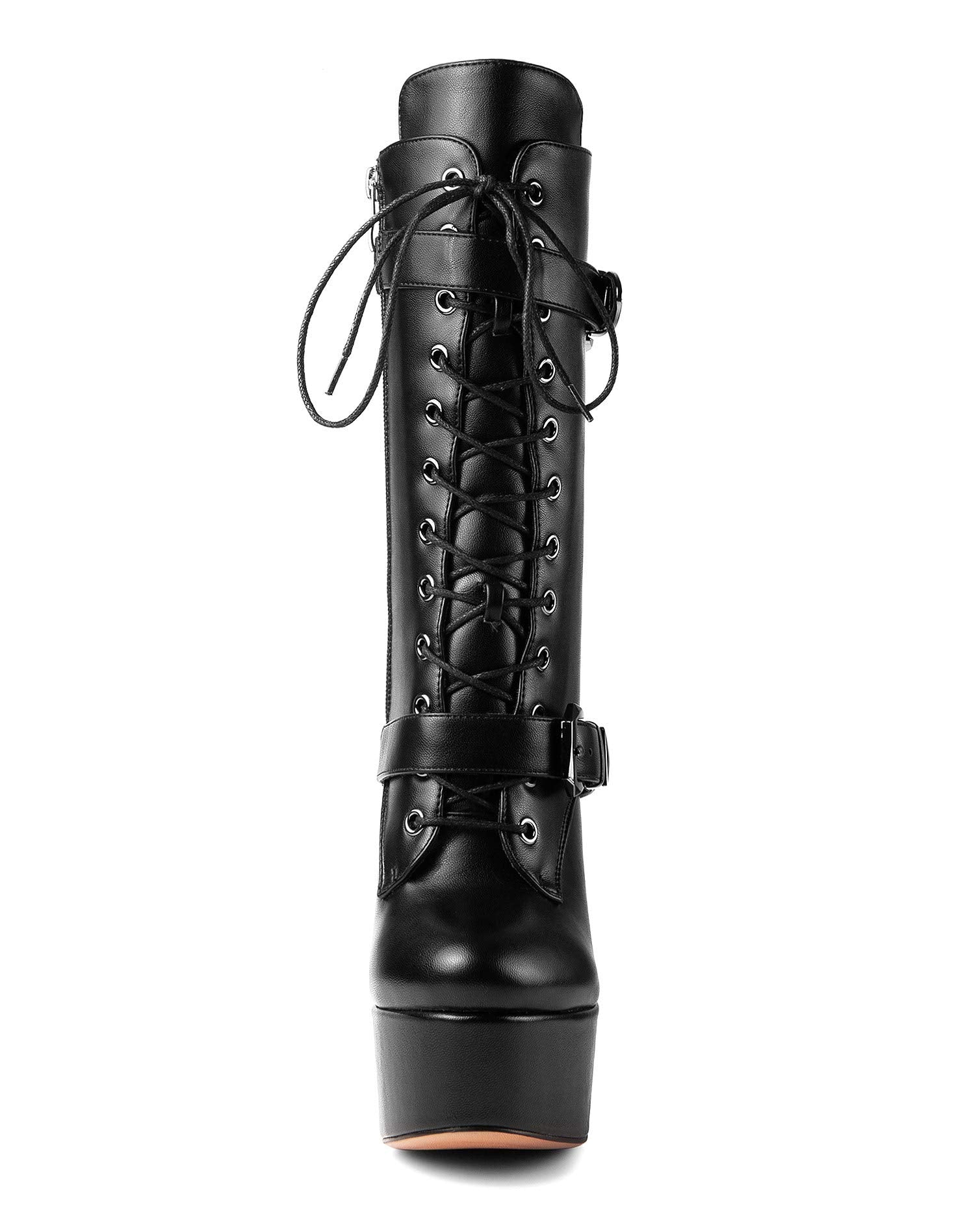 ANN CREEK 'Batian' Ultra High Stiletto Heels Platform Lace Up Boots