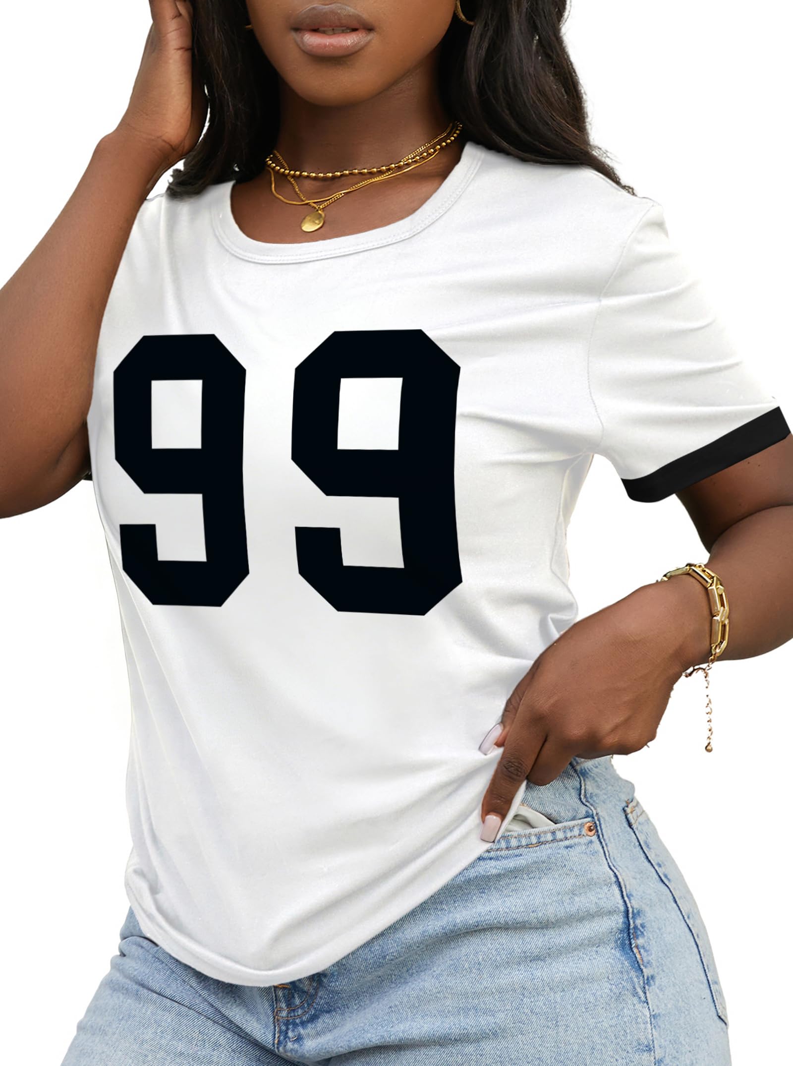 Hilinker Women's Funny Graphic Tees Summer Cute Tops Casual Loose Short Sleeve T Shirts
