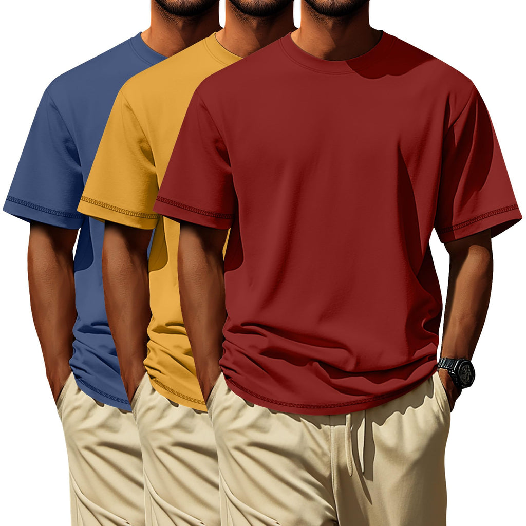 Neer 3 Pack Big and Tall Shirts for Men L-7xl, Short Sleeve Men Crewneck Tops Loose Casual Large T-Shirts Summer Basic Tee