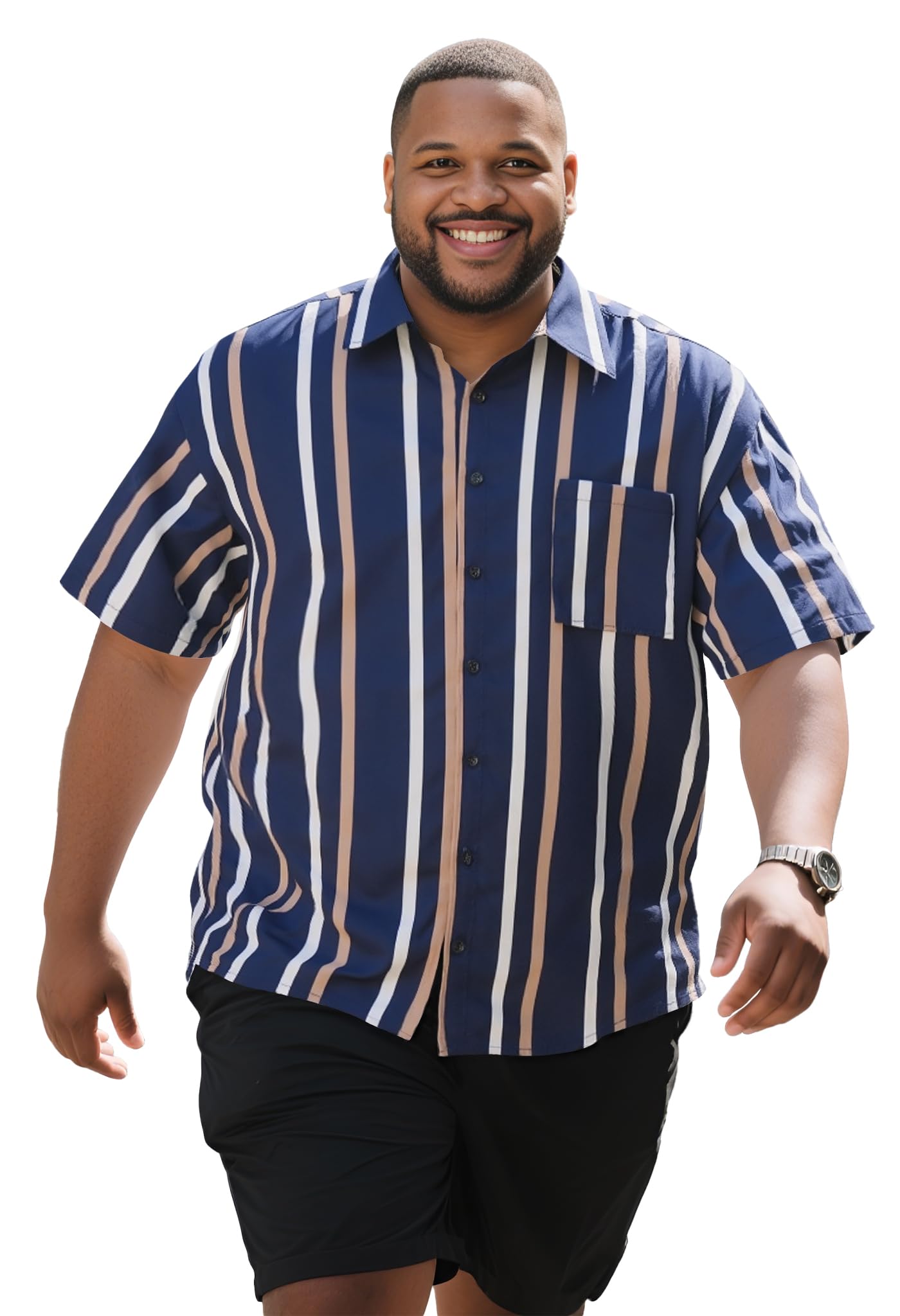 Yuyapu Button Down Shirt Men Causal Big and Tall Shirts for Men Short Sleeve Button up Summer Beach Work Shirts Plus Size