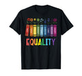 Rainbow Gay Books Flowers Equality LGBTQ Pride Women Men T-Shirt