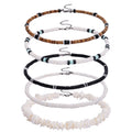 FIRAZIO 5pcs Puka Shell Necklace - Summer Beach Surfer & Hawaiian Necklace for Men & Women - White Beach Jewelry