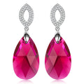 Swarovski Crystals 925 Sterling Silver Drop Earrings, White Gold Plated Jewelry for Women, Ideal Gift for Birthday, Anniversary, Christmas, Valentine's & Mother's Day, Gift-Ready Packaging