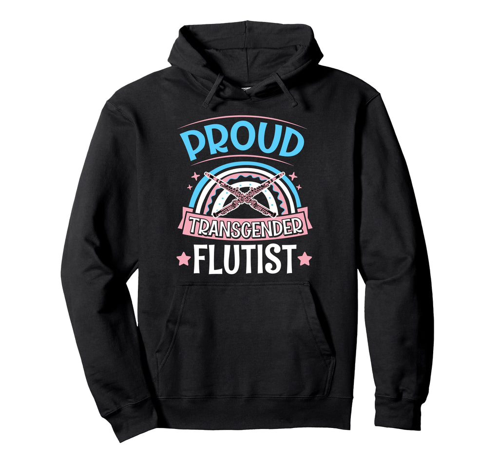 Proud Transgender Flutist Trans Pride Flag Hoodie - Unique Graphic Unisex
