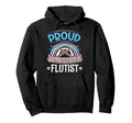 Proud Transgender Flutist Trans Pride Flag Hoodie - Unique Graphic Unisex