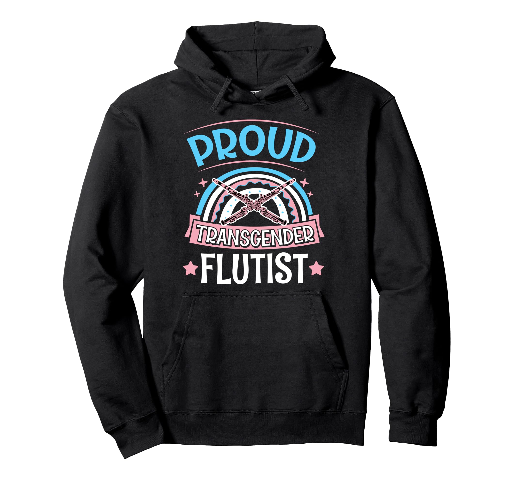 Proud Transgender Flutist Trans Pride Flag Hoodie - Unique Graphic Unisex