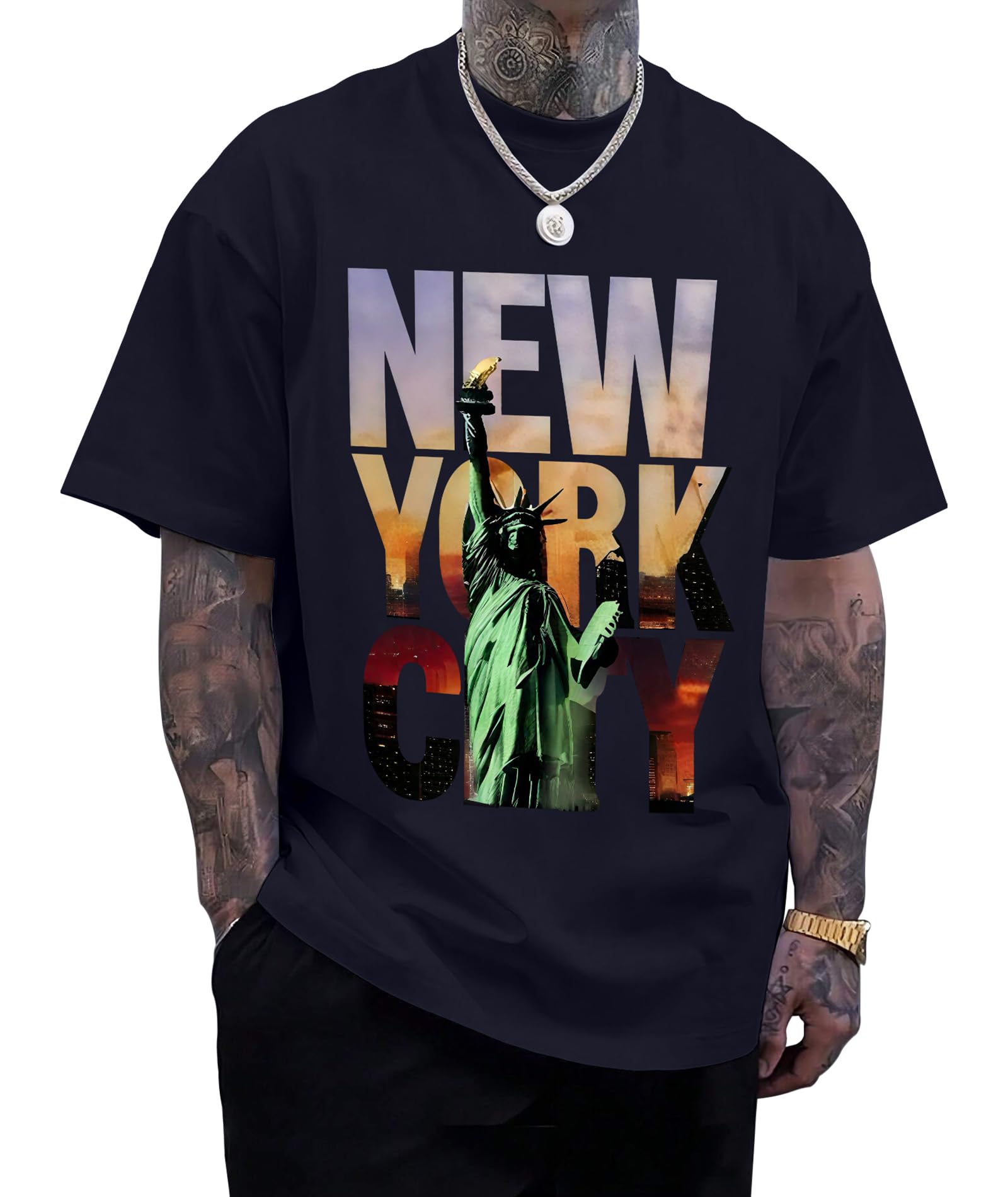 KESIHAN Mens Graphic T Shirts Mens Summer Shirts Round Neck Regular Short Sleeve Casual Vintage Tees