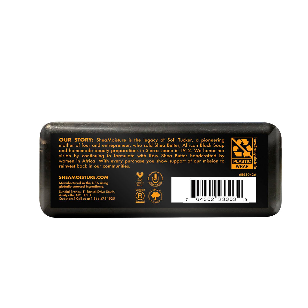 SheaMoisture Bar Soap African Black Soap for Troubled Skin Cleanser with Sh