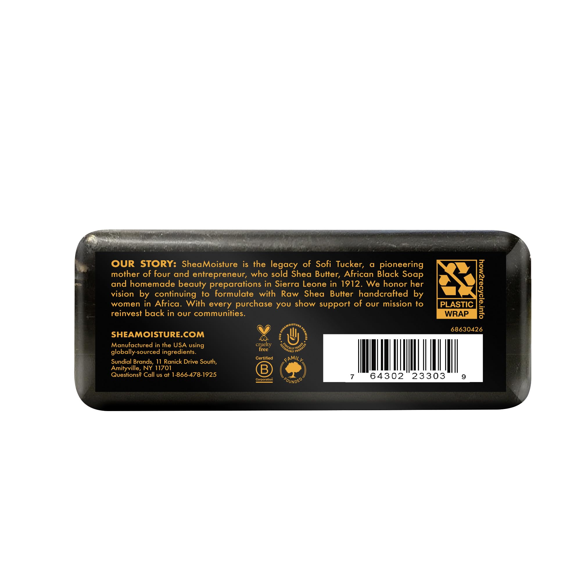 SheaMoisture Bar Soap African Black Soap for Troubled Skin Cleanser with Sh
