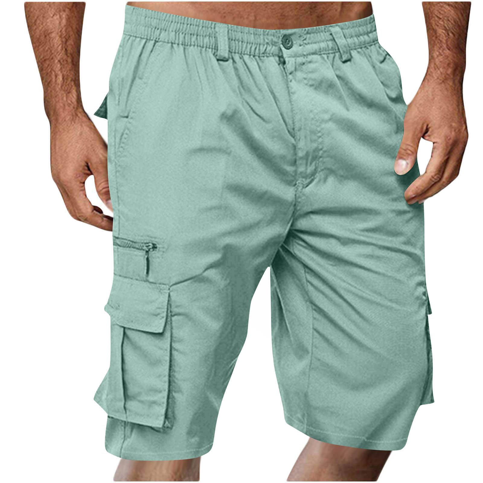 SMIDOW Cargo Shorts for Men - Big and Tall Casual Summer Elastic Waist Outdoor Work Hiking Cargo Short Pants with Pockets