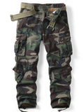 AKHIKING Men's Camo Cargo Work Pants Cotton Tactical Ripstop Casual Combat Pants with 8 Pockets