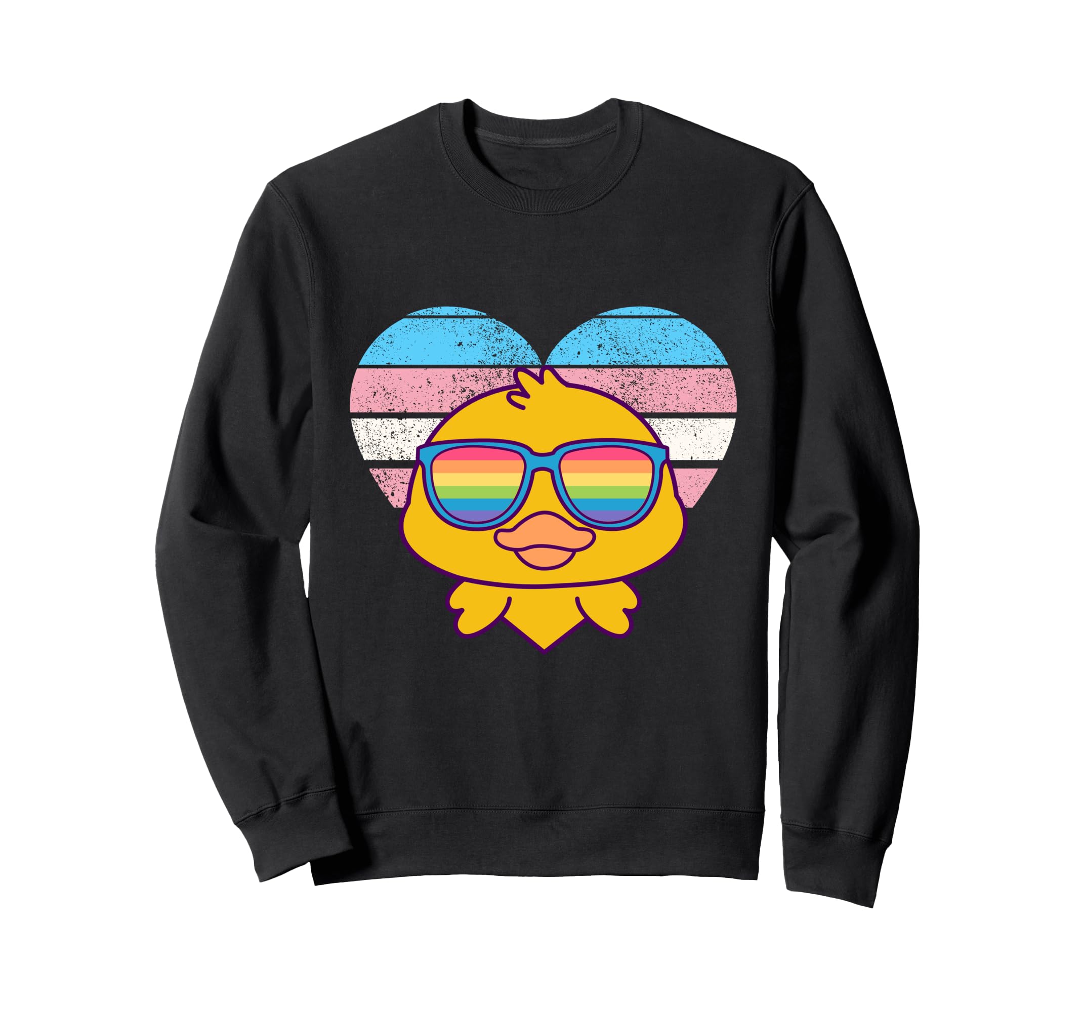 Duck Pride Trans Flag Rainbow Sweatshirt - Custom Art Print Men Women