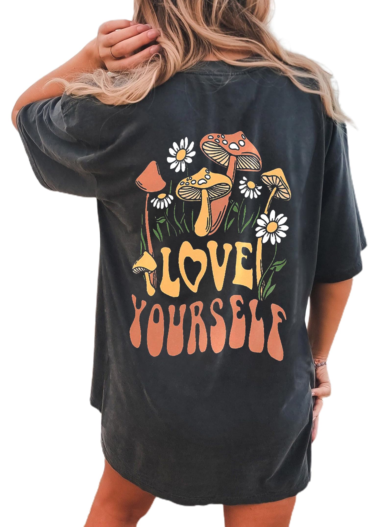 CSDAJIO Women's Trendy Oversized T Shirt Graphic Tee Crewneck Short Sleeve Loose Cute Going Out Summer Tops