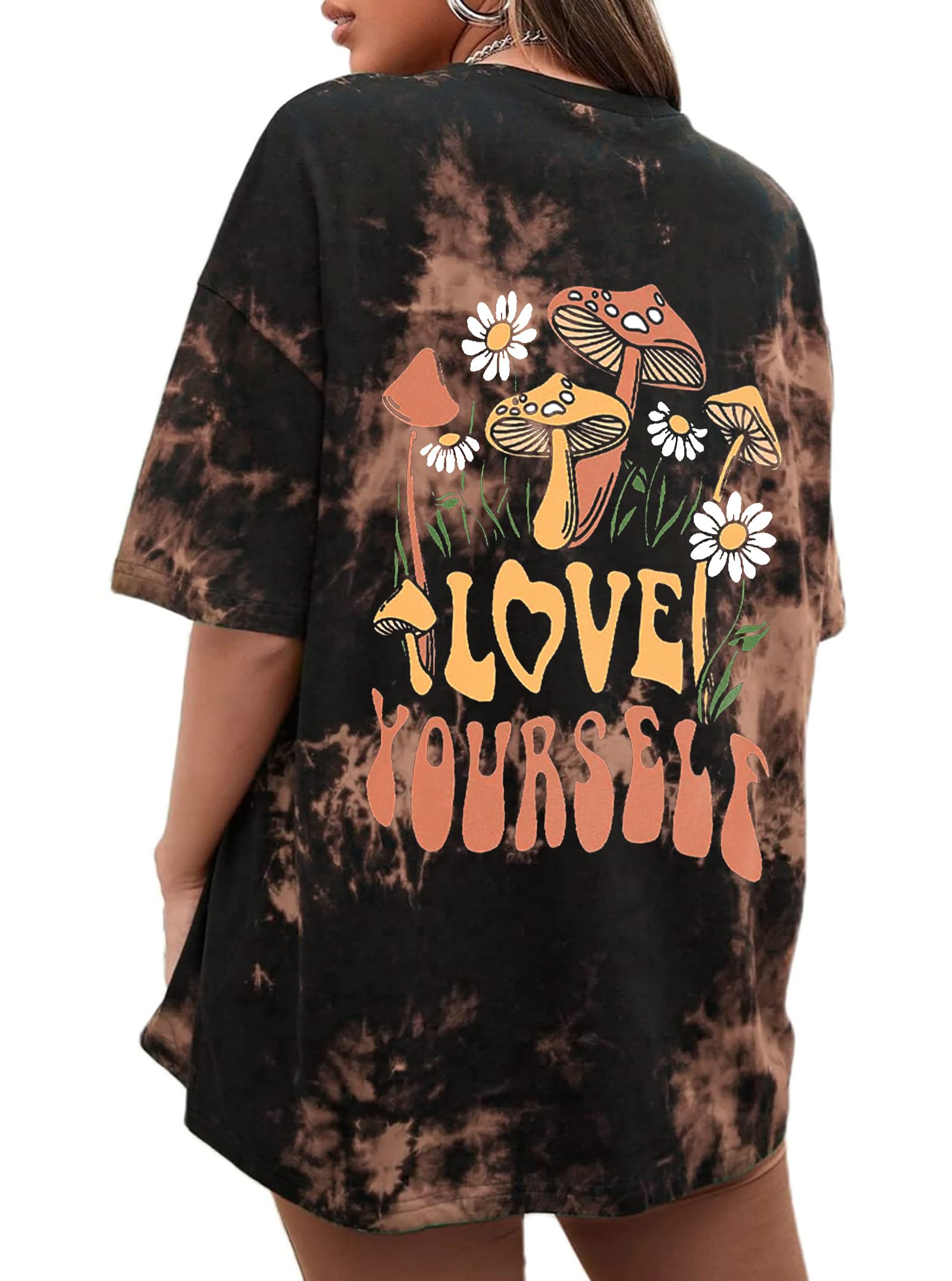CSDAJIO Women's Trendy Oversized T Shirt Graphic Tee Crewneck Short Sleeve Loose Cute Going Out Summer Tops