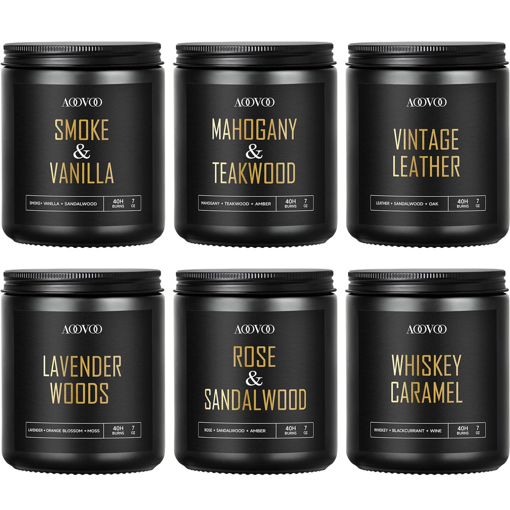 AOOVOO Scented Candles Set - Candles for Home Scented, Soy Wax Candle Gifts Set for Men, Birthday, Valentine, Christmas, Anniversary Present
