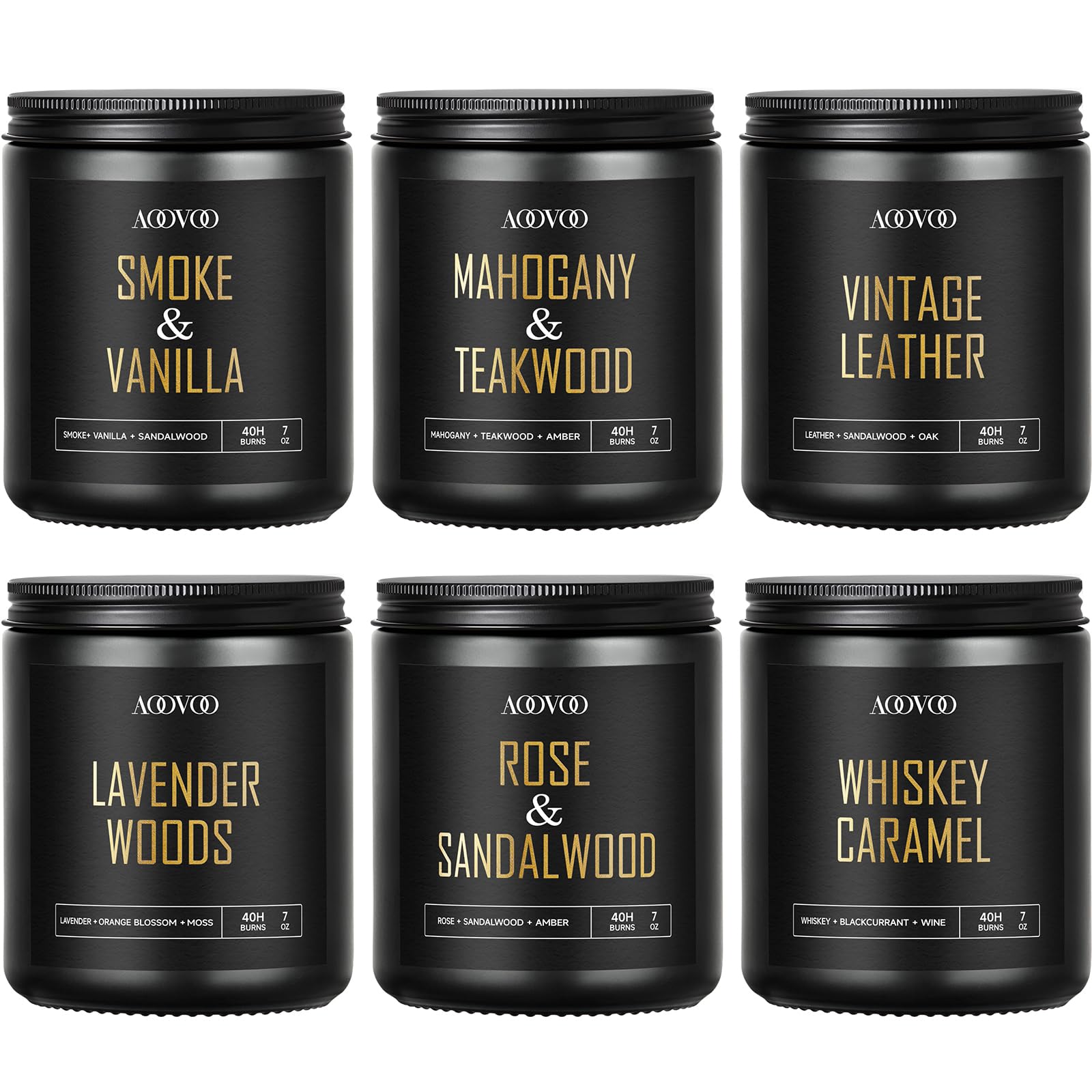 AOOVOO Scented Candles Set - Candles for Home Scented, Soy Wax Candle Gifts Set for Men, Birthday, Valentine, Christmas, Anniversary Present