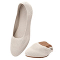 poemlady Women’s Ballet Flat Shoes Dress Shoes Knit Round Toe Slip On Ballerina Walking Flats Shoes for Woman Low Wedge Casual