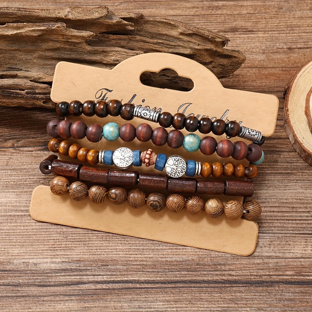 10 Pcs Beaded Bracelets for Men Adjustable Pulseras Para Hombres Set,Tree Mens Bracelet Meaningful Gift