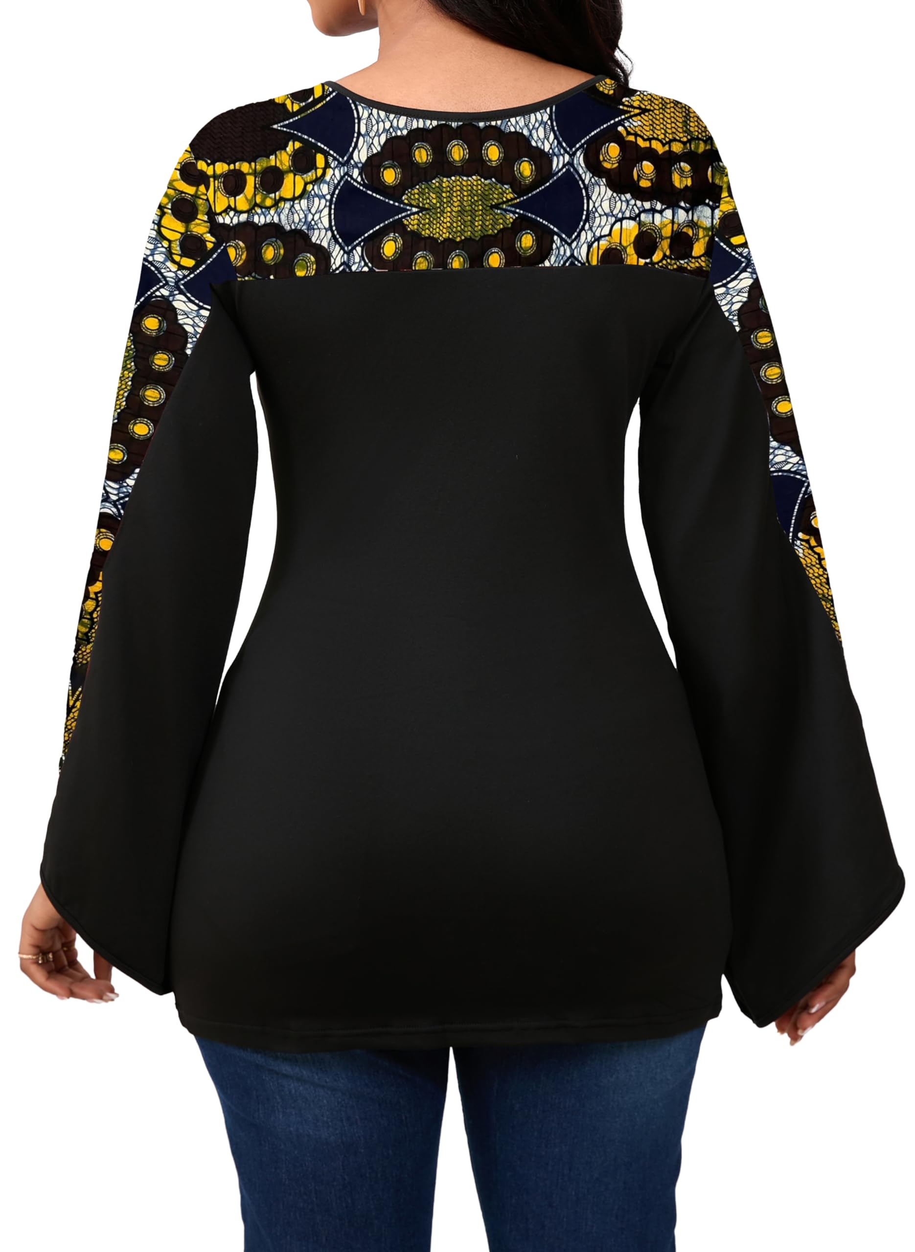 Sexy Floral Blouse for Women Casual Long Sleeve Button Down T-Shirt Simple V Neck Loose Tops Shirts Dress