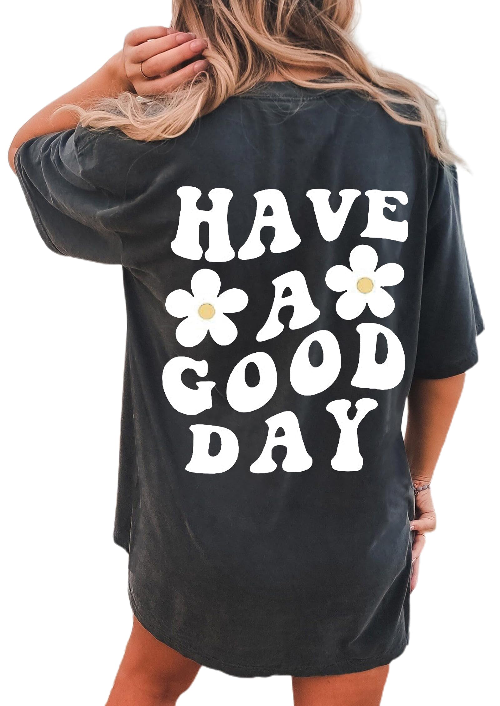 CSDAJIO Women's Trendy Oversized T Shirt Graphic Tee Crewneck Short Sleeve Loose Cute Going Out Summer Tops