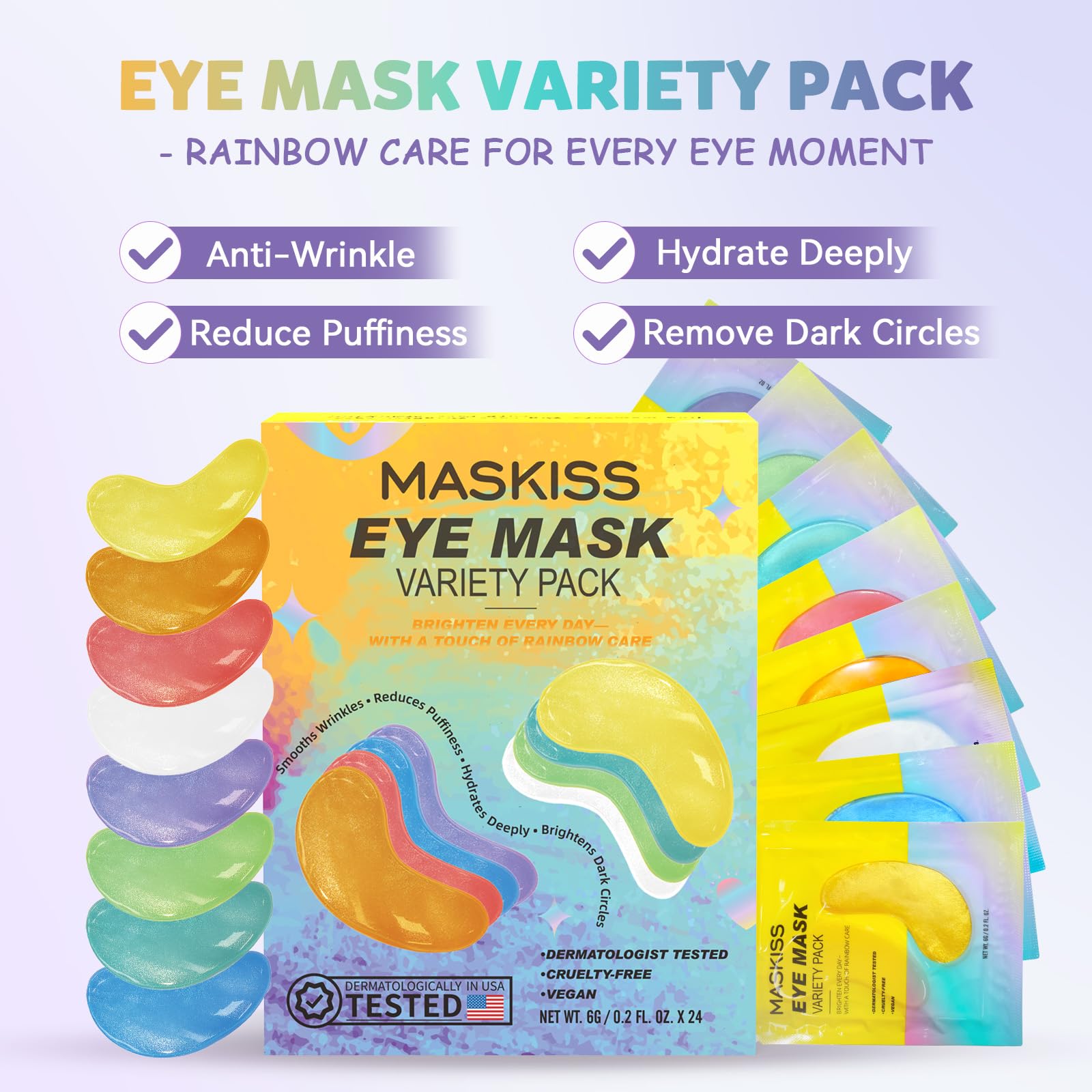 Maskiss Under Eye Patches, eye mask, Collagen Skin Care Products, Eye Patches for Puffy Eyes, eye masks for dark circles and puffiness