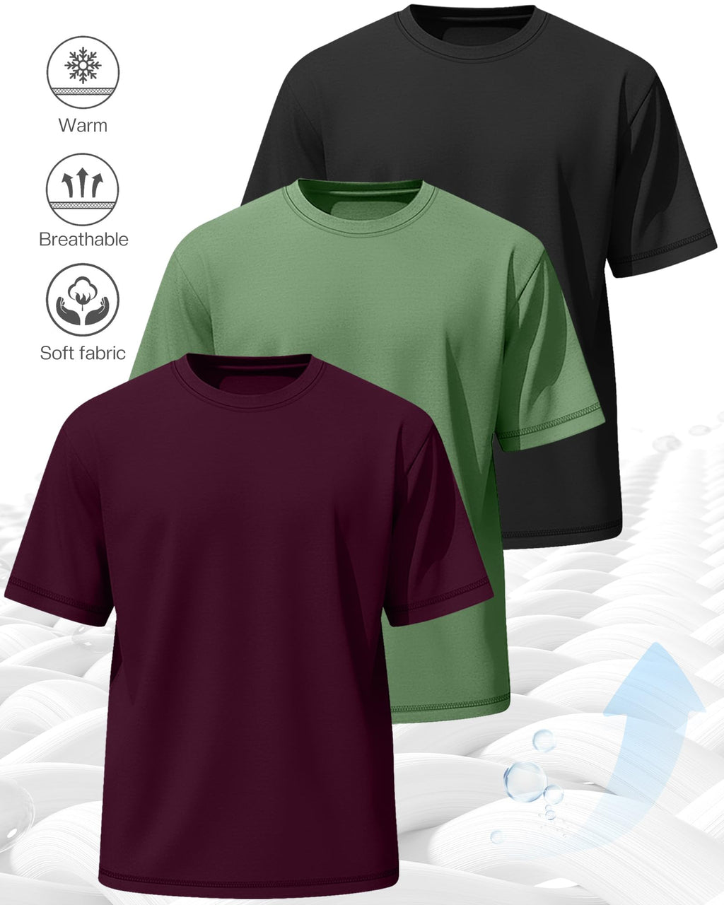 Neer 3 Pack Big and Tall Shirts for Men L-7xl, Short Sleeve Men Crewneck Tops Loose Casual Large T-Shirts Summer Basic Tee