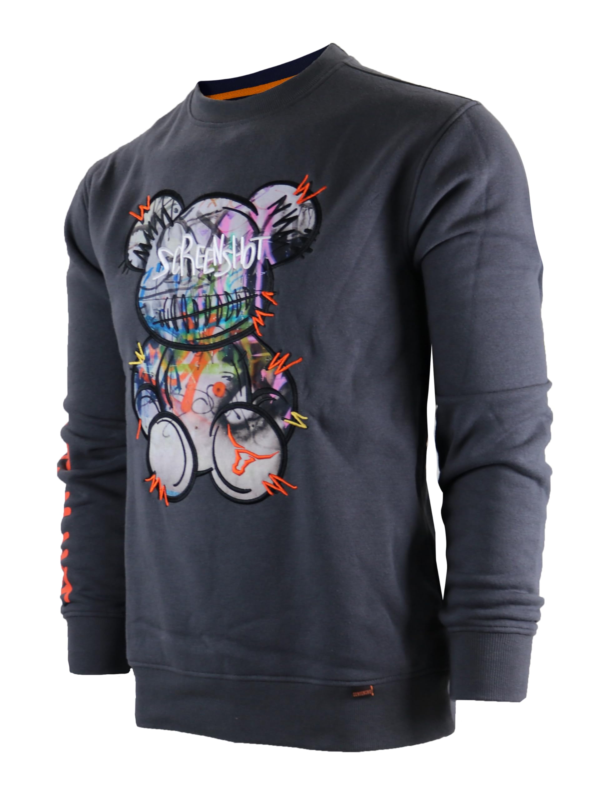SCREENSHOT Mens Urban NYC Graffiti Hip Hop Fleece Pullover Active Fashion Crew Neck Sweatshirt Top