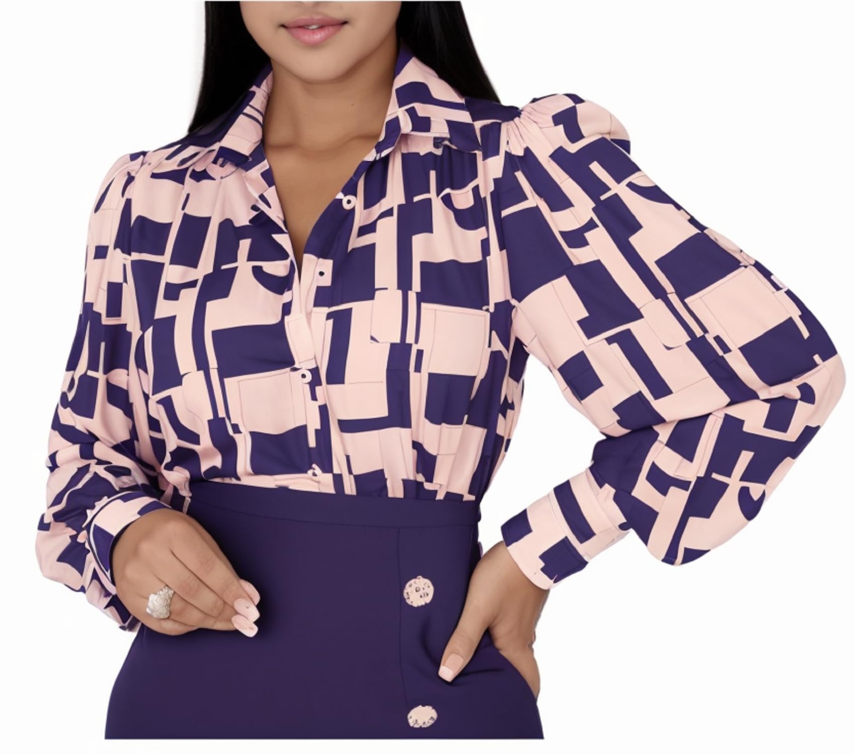 Blouses for Women Dressy Casual Colorful Long Sleeve Shirt Floral Print Tops Loose Collar Sexy T-Shirts Fashion 2023