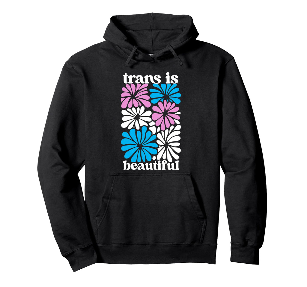 Transgender Floral Flowers Trans Hoodie - Casual Everyday Wear Unisex