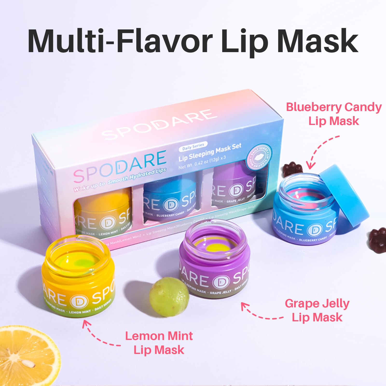 SPODARE Lip Sleeping Mask Overnight -Original Dual-Color Lip Balm for Softer and Smoother Lips, Intensiveto Nourish and Hydration Reduce Fine Lines for Dry Cracked Skin - 0.42 Fl Oz