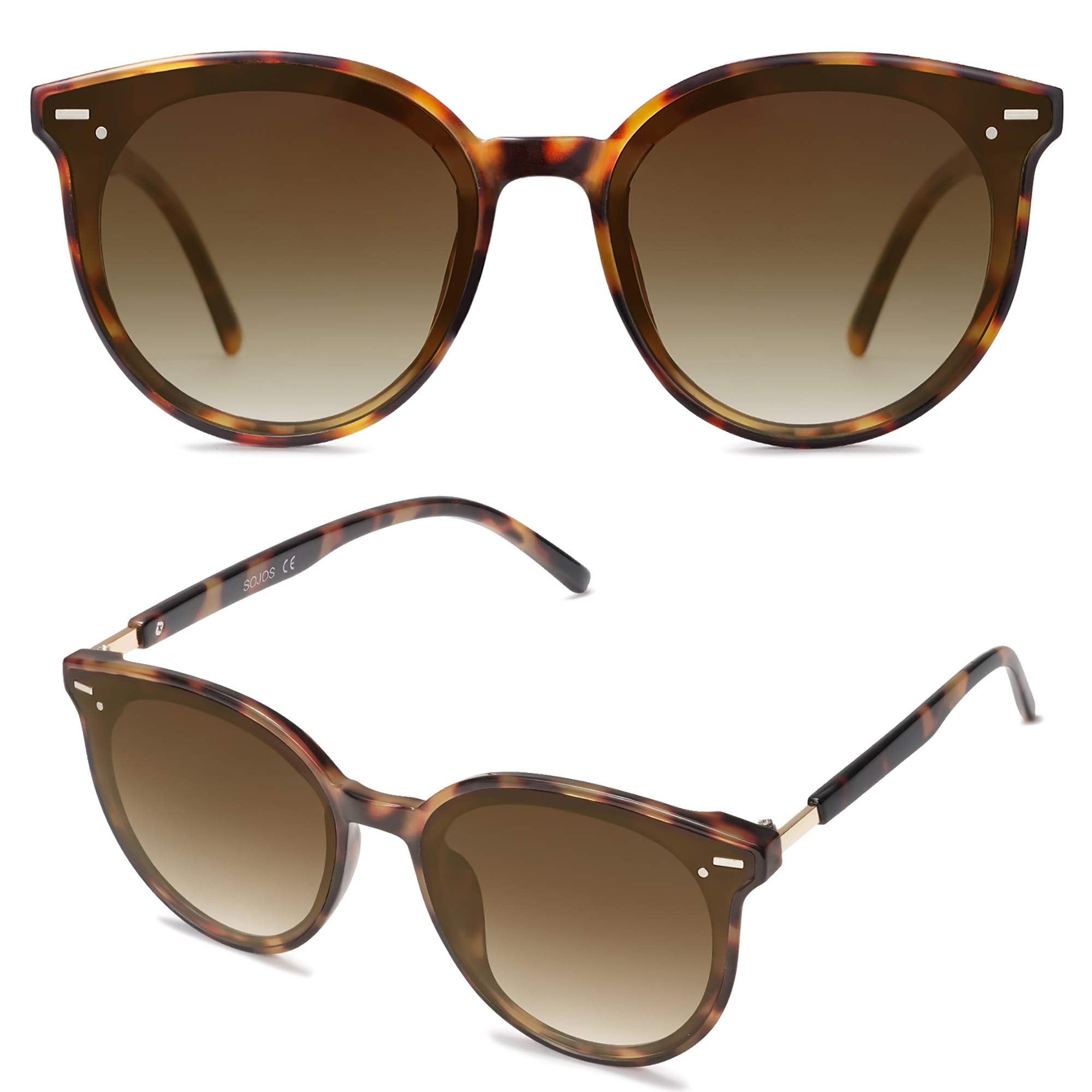 SOJOS Sunglasses Womens Trendy 2025 Classic Round Retro Vintage Shades Large Frame Sunnies SJ2067