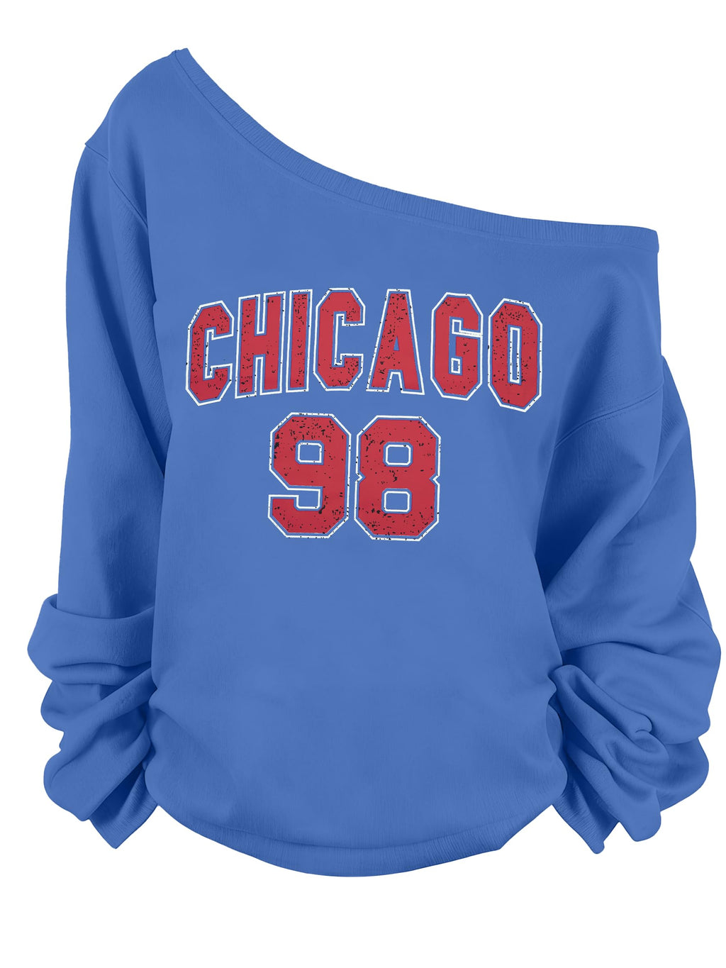 FASHGL Women's Off The Shoulder Sweatshirts Tops Oversized Sweatshirt Streetwear Y2K Jersey Number Graphic Long Sleeve