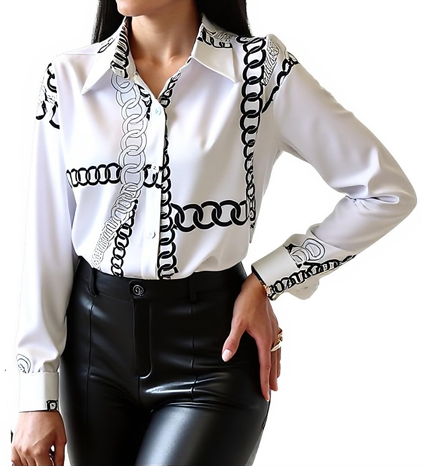 Blouses for Women Dressy Casual Colorful Long Sleeve Shirt Floral Print Tops Loose Collar Sexy T-Shirts Fashion 2023