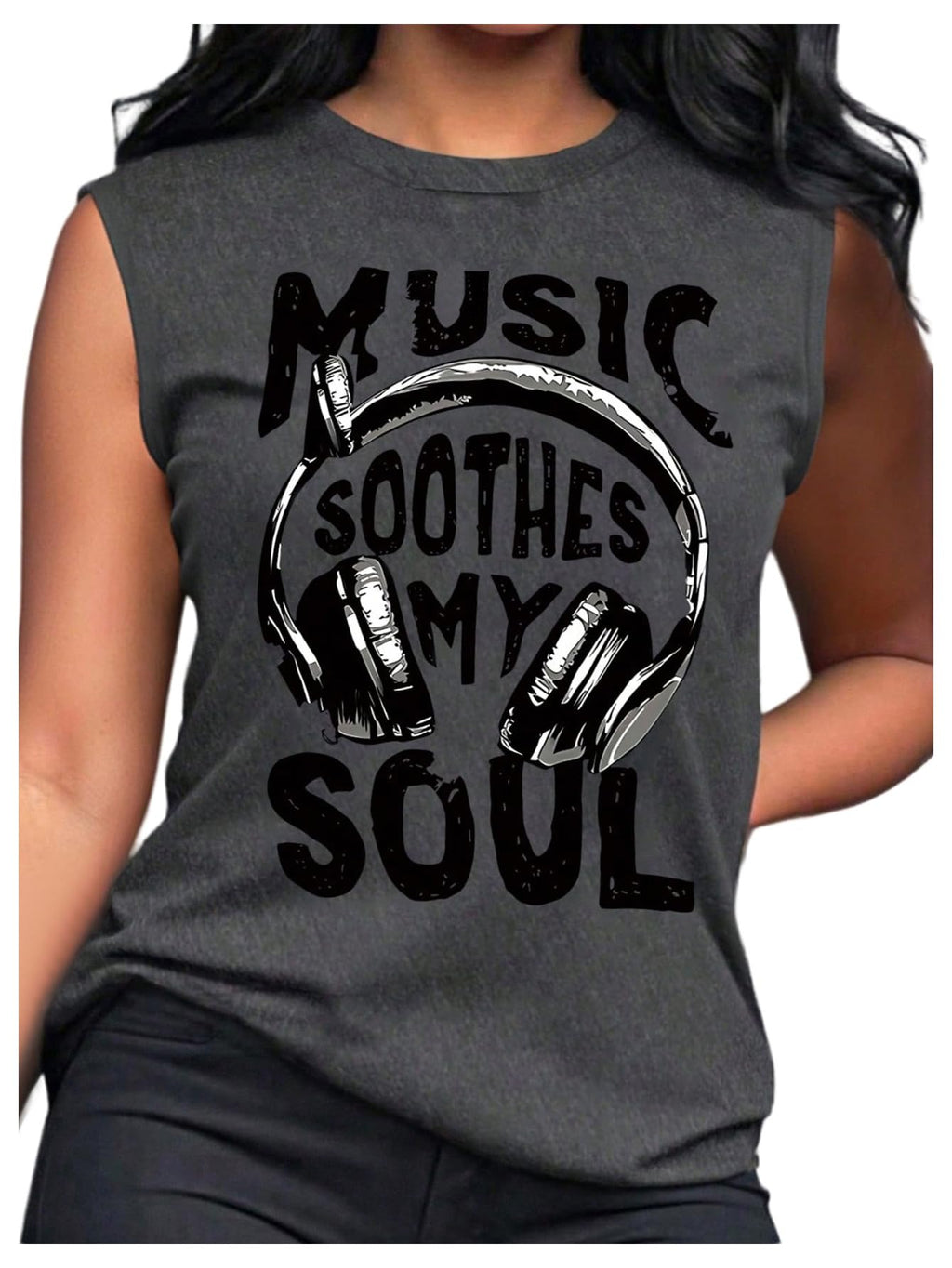 SOLY HUX Women's Letter Graphic Tank Tops Sleeveless Crew Neck Casual Summer Top Streetwear