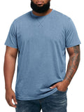 Runcati Mens Big and Tall Shirts Short Sleeve Crew Neck Casual T-Shirt Summer Longline Hipster Tee Shirts