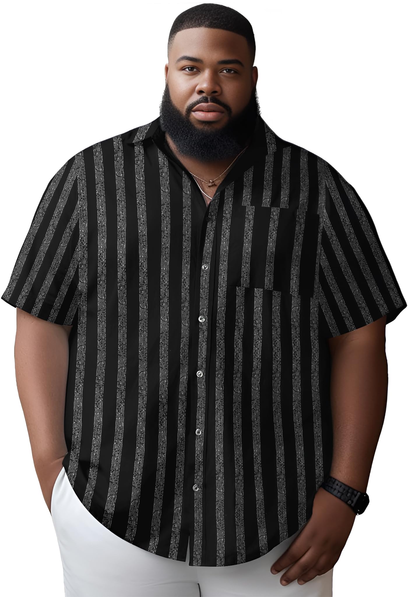 Yuyapu Button Down Shirt Men Causal Big and Tall Shirts for Men Short Sleeve Button up Summer Beach Work Shirts Plus Size
