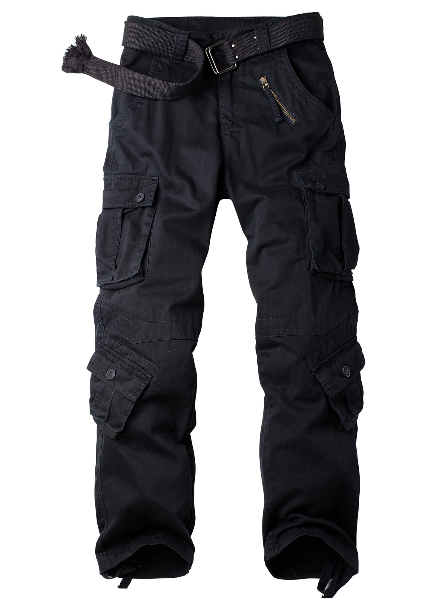 AKHIKING Men's Camo Cargo Work Pants Cotton Tactical Ripstop Casual Combat Pants with 8 Pockets